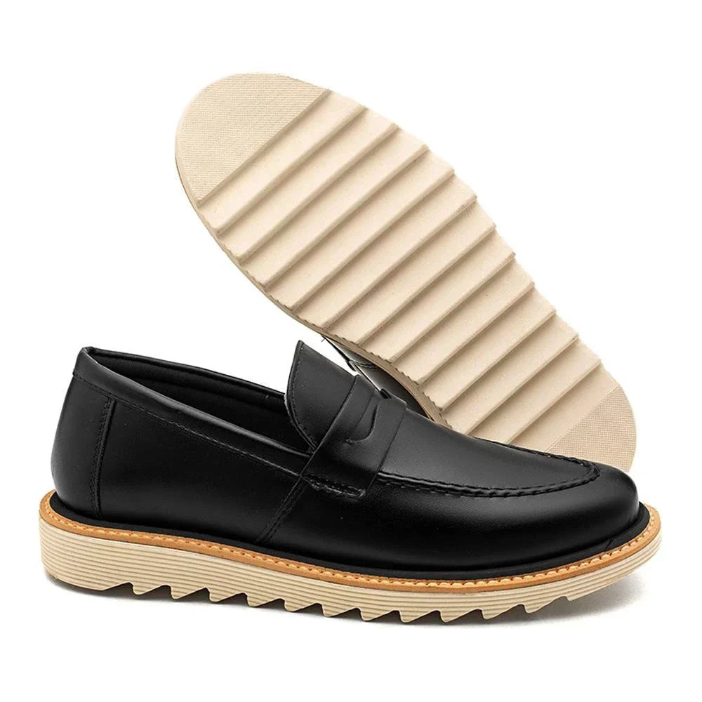 Sapato Mocassim Casual Loafer Tratorado Confort Premium